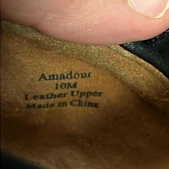 L'Amour Des Pieds Amadour Sandals Wedge Black Suede Ankle Strap Women's 10 - Picture 9 of 9